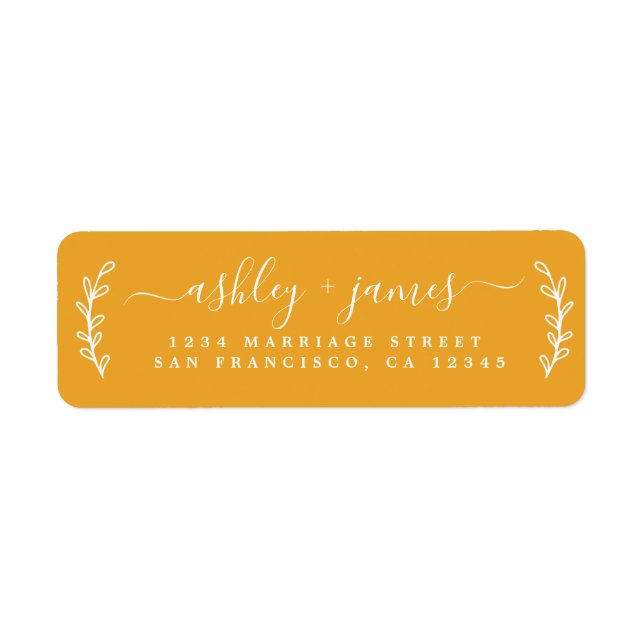Script Sunflower Yellow Mariage Adresse de retour (Devant)