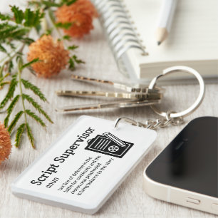 Script Supervisor Definition - Film Crew Keychain