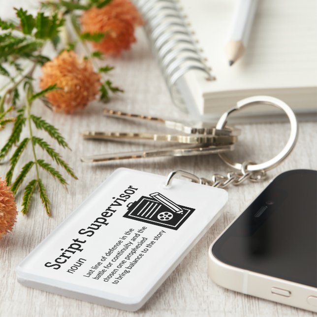 Script Supervisor Definition - Film Crew Keychain (Front Right)