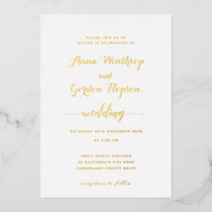 Script Swash Calligraphy Wedding Gold