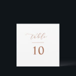 Script Table Number Wedding Reception Square Card<br><div class="desc">Our table number card sign features hand lettered script and classic typography for a minimal and elegant way to display the table numbers at your wedding or event.</div>