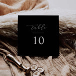 Script Table Number Wedding Reception Square Card<br><div class="desc">Our table number card sign features hand lettered script and classic typography for a minimal and elegant way to display the table numbers at your wedding or event.</div>