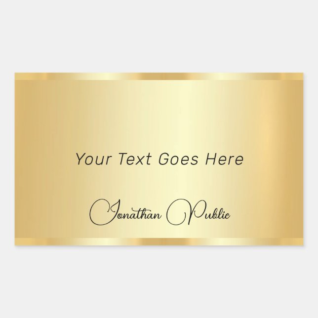 Script Template Typography Elegant Gold Look Sticker (Front)