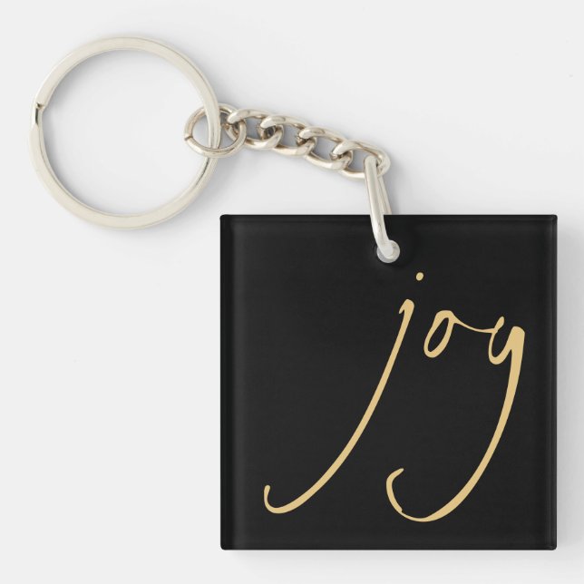 Script tendance Joy Christmas Gold Black Porte - c (Devant)
