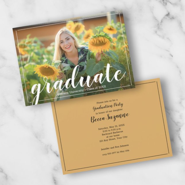 Script tendance Photo Graduation Party Invitations (Créateur téléchargé)