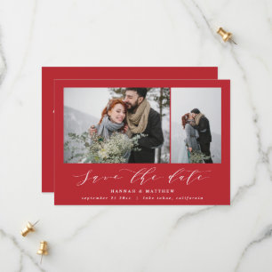 Script text photo elegant modern wedding save the date
