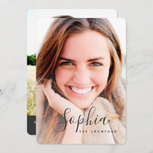 Script text photo graduation invitation