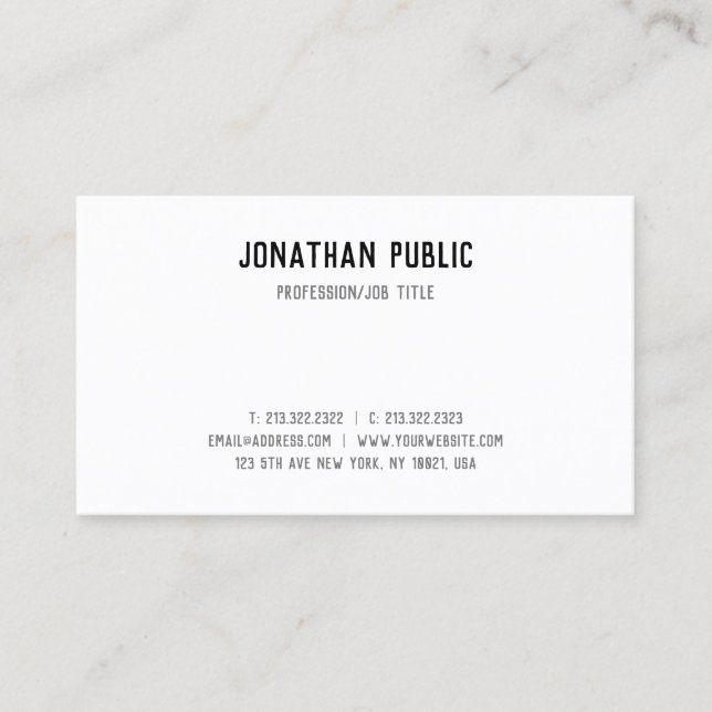 Script Text Simple Template Elegant Professional Business Card (Front)