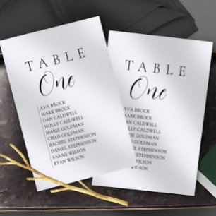 Script Text Table Number Seating Chart