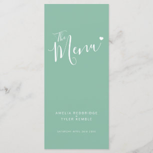 Script texte coeur blanc sur les menus mariages ve