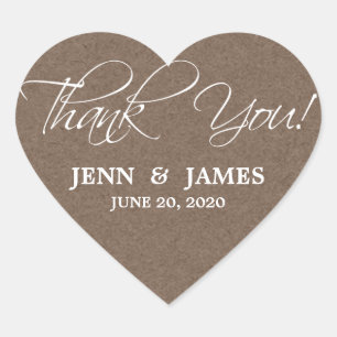 Script Thank You Wedding Favour Labels