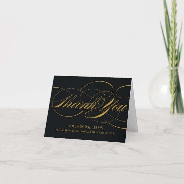 SCRIPT THANKS | GRADUATION THANK YOU CARD (Front)