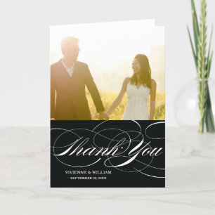 SCRIPT THANKS   WEDDING THANK YOU PHOTO CARD