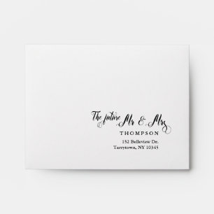 Script The Future Mrs and Mr Wedding RSVP Envelope