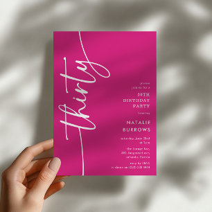 Script Thirty' 30th Birthday Invitation
