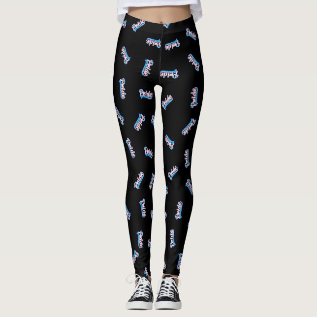 Script Transgender Pride Leggings (Front)