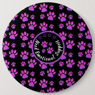 script trendy retro purple vintage pets cute 6 inch round button