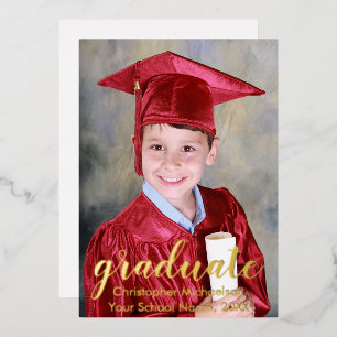 Script Two Photo Graduation Announcement