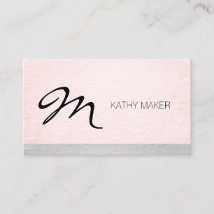 Script Type Monogram Grunge Two Tone Appointment Card