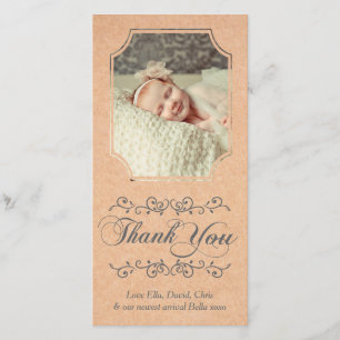 Script Typography Baby Thank You Photo Card