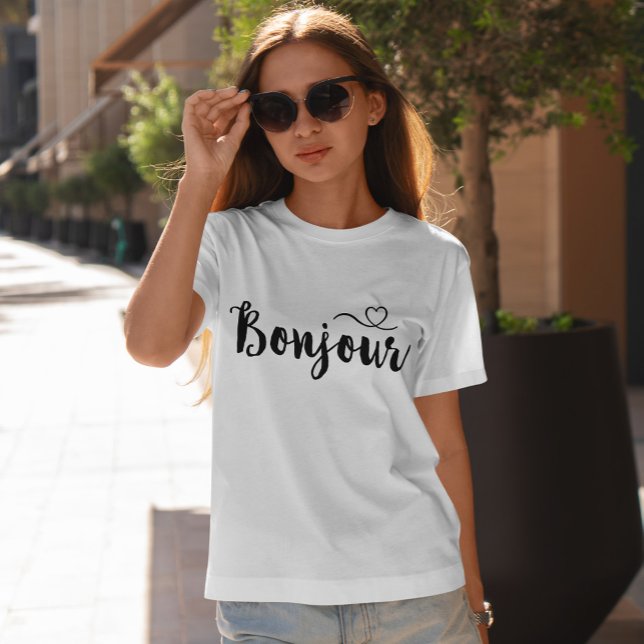 Script Typography - Bonjour T-Shirt (Creator Uploaded)