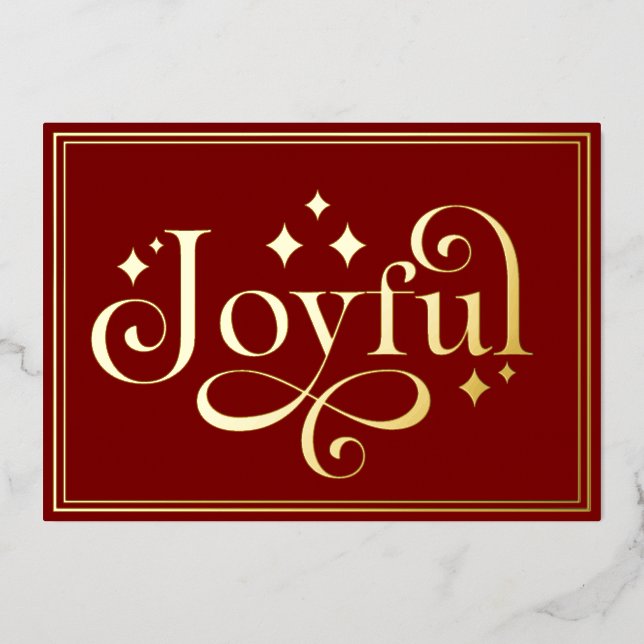 Script Typography Burgurdy Gradient Custom Real Foil Holiday Card (Front)