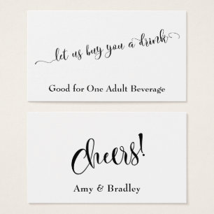 Script Typography Drink Tickets w/ Editable Colour