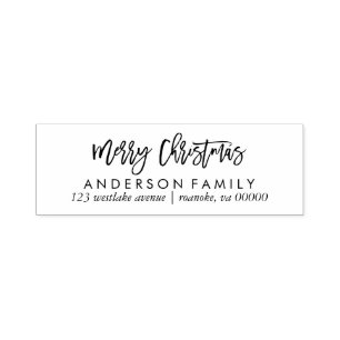 Script Typography Merry Christmas Self-inking Stamp