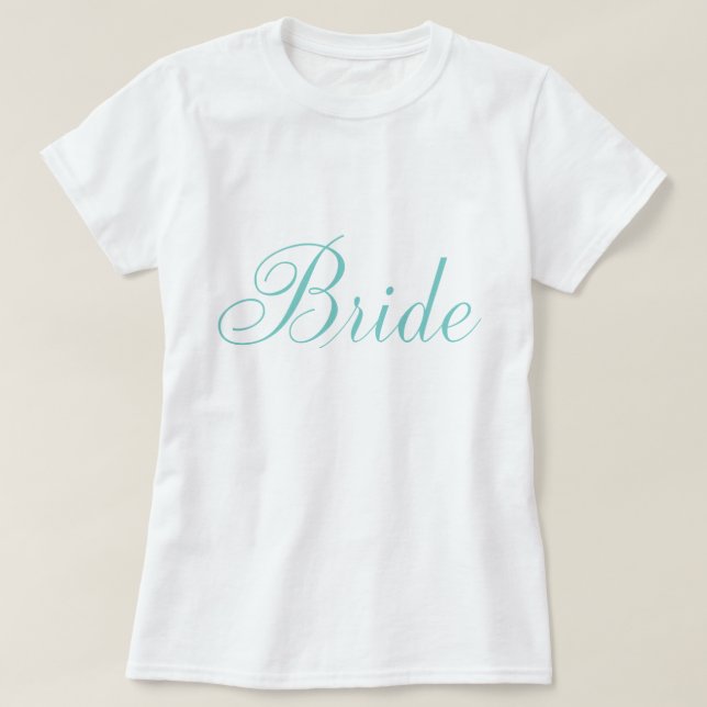 Script Typography Mint Green "Bride" T-Shirt (Design Front)