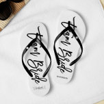 Script Typography "Team Bride" Flip Flops<br><div class="desc">Personalized Bridal party flip-flops featuring an stylish and trendy script typography. Customize with the bride and groom's monogram, wedding date, and bridesmaid's name for a one of a kind design! Looking for a custom colour? No problem! Just send your request to heartlockedstudio at gmail dot com and we'll get back...</div>