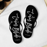 Script Typography "Team Bride" Flip Flops<br><div class="desc">Personalized Bridal party flip-flops featuring an stylish and trendy script typography. Customize with the bride and groom's monogram, wedding date, and bridesmaid's name for a one of a kind design! Looking for a custom colour? No problem! Just send your request to heartlockedstudio at gmail dot com and we'll get back...</div>