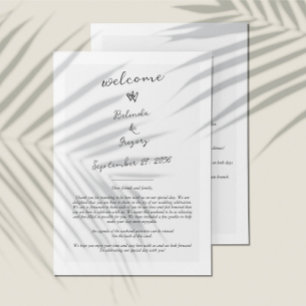 Script Typography Wedding Program Itinerary