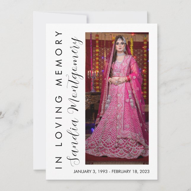 Script vertical dans Loy Memory programme funérair (Devant)