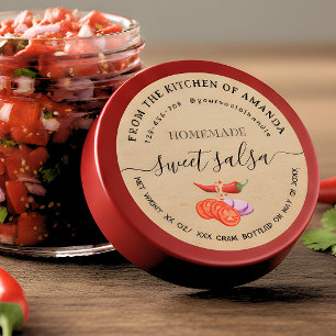 Script Vintage Kraft Homemade Tomato Salsa Label 