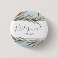 Script Watercolor Rustic Wood Wedding Bridesmaid