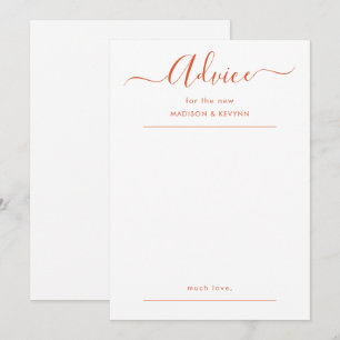 Script Wedding Advice Card
