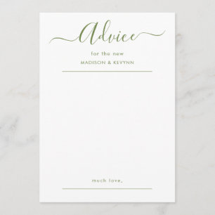 Script Wedding Advice Card