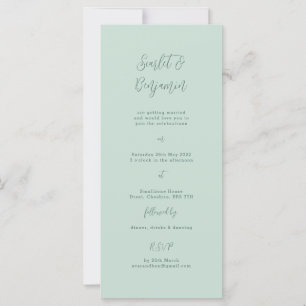 Script Wedding Invitation, Minimal Sage Design