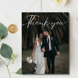 Script Wedding Photo Thank You Postcard