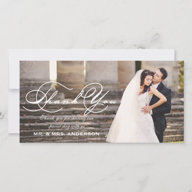 Script Wedding Thank You Card (Front)