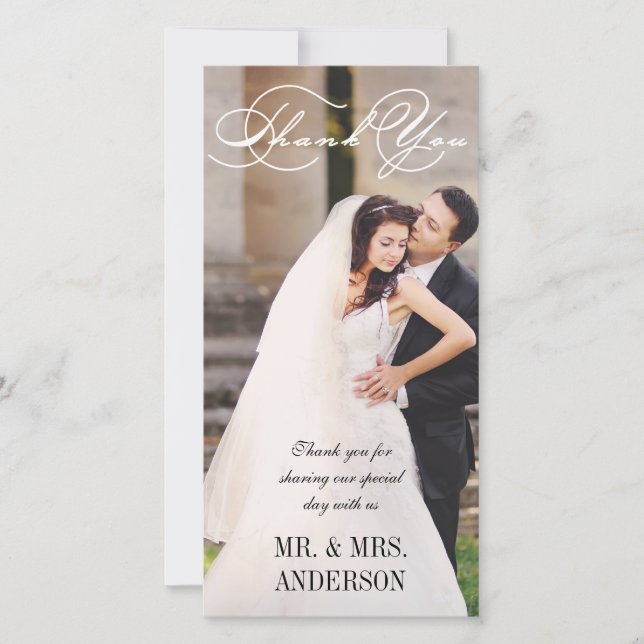 Script Wedding Thank You Card (Front)