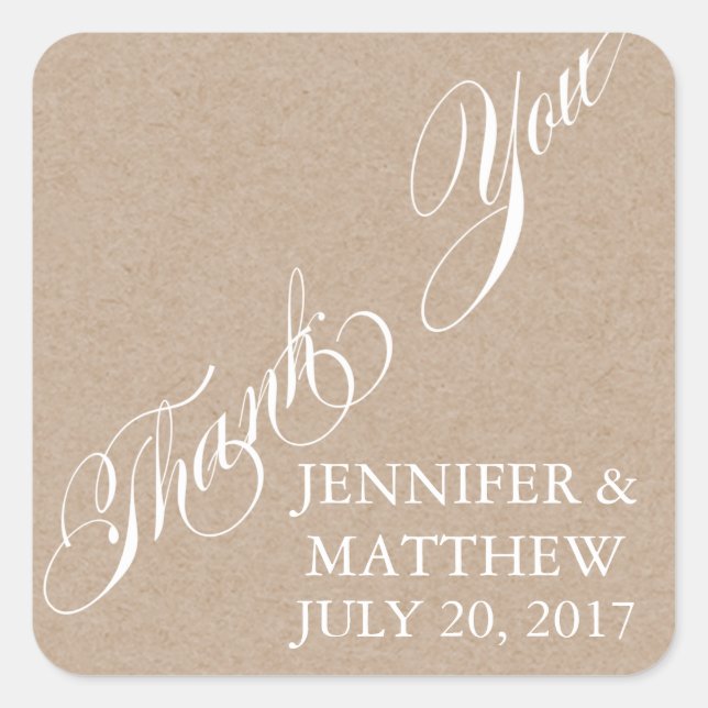 SCRIPT WEDDING THANK YOU LABELS (Front)