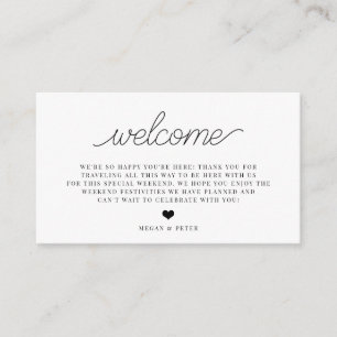 Script Wedding Welcome Bag Insert Card