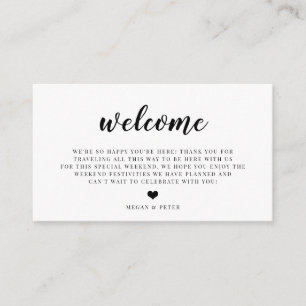 Script Wedding Welcome Bag Insert Card