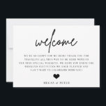 Script Wedding Welcome Bag Insert Card<br><div class="desc">This welcome card is the perfect way to welcome guests to a reception or to welcome out-of-town guests to their hotel for the weekend.</div>