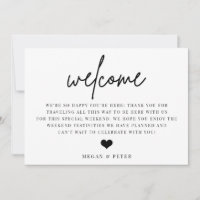 Script Wedding Welcome Bag Insert Card