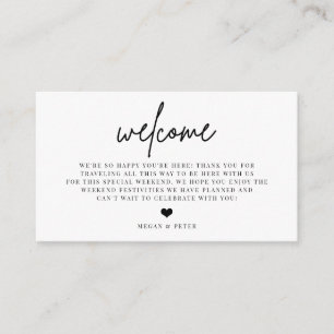 Script Wedding Welcome Bag Insert Card