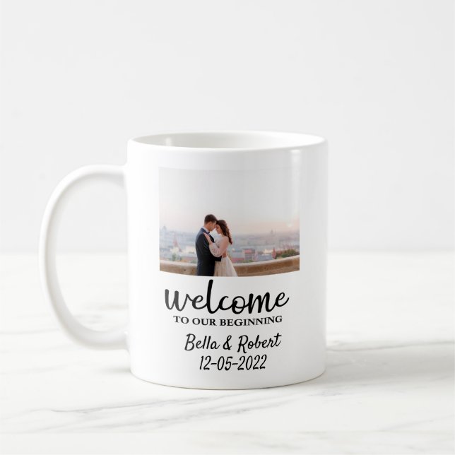 Script Wedding Welcome Sign Foam Board Coffee Mug (Left)