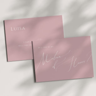 Script Whimsical   Carte d'honneur Dusty Rose Matr