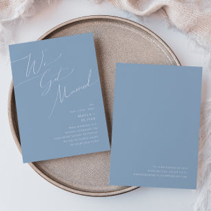 Script Whimsical   Faire-part Blue Elopement